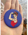 Badge Girl Power Rosie Blue