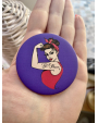 Badge Girl Power Rosie Purple