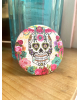 Badge Calavera Fleurs