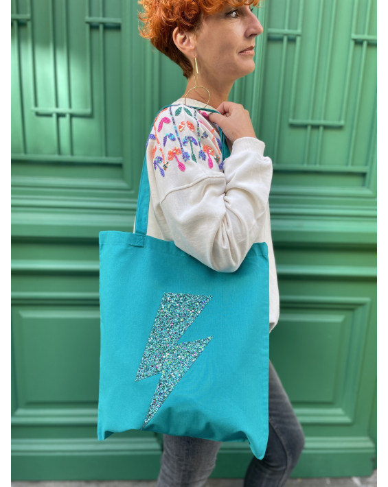 Tote bag Rock N' Shine turquoise