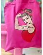 Tote bag Girl Power - kaki