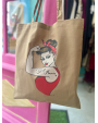 Tote bag Girl Power - kaki