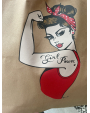 Tote bag Girl Power - kaki