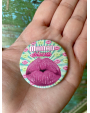 Badge Maman Bisous rose- 45mm